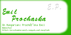 emil prochaska business card